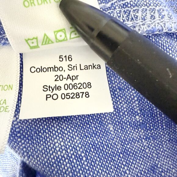 Lilly Pulitzer Pants Size Large Blue Chambray Linen Pull On Straight Wide Leg - Picture 10 of 13